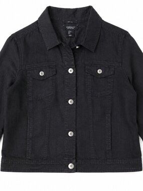 Jones & Co. Black Linen Jacket - Size Large